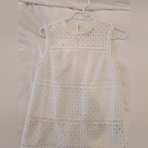 Ted Baker Sleeveless Lace Top in White